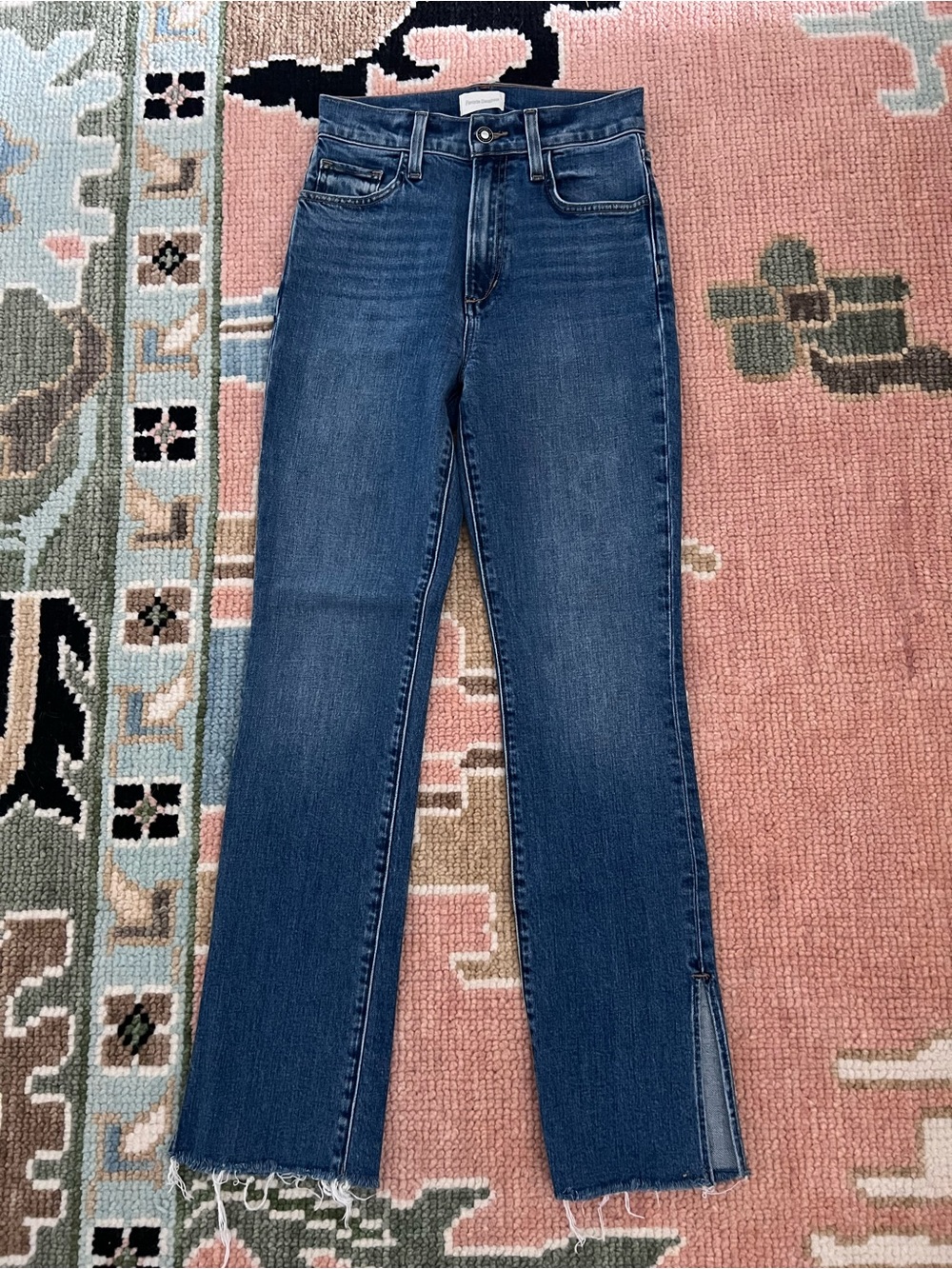 The Valentina Shortie - Petite Super High Rise Cigarette - Medium Indigo - 25
